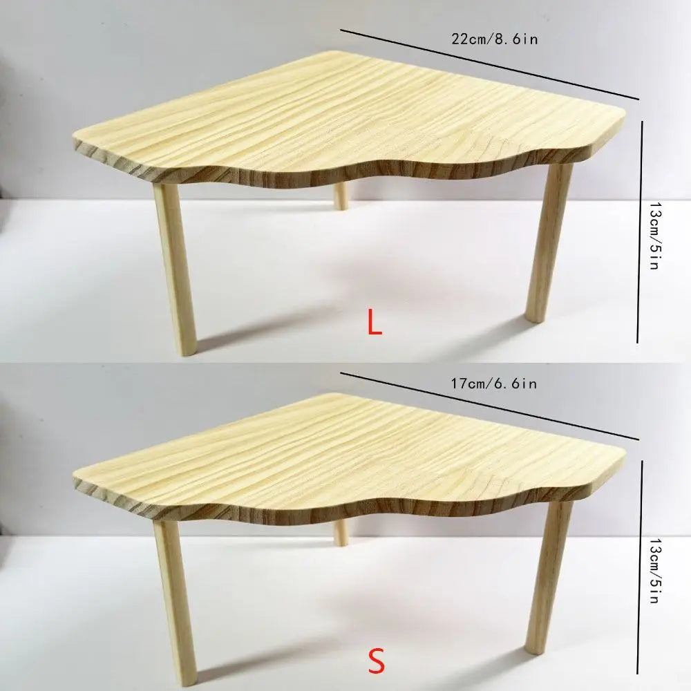 Wooden Hamster Platform Jumping Board Playground Small Pets Playing Stand Funny Fanshaped Table Hamster Climbing Toy