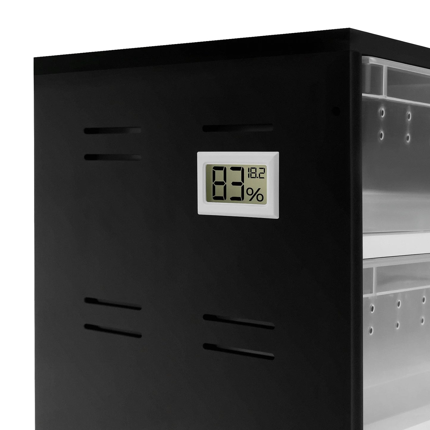 Reptile Breeding Cabinet with 8 Clear Boxes, 25W Heating Pad, Thermometer, for Spiders, Lizards & Small Reptiles, Space-Saving