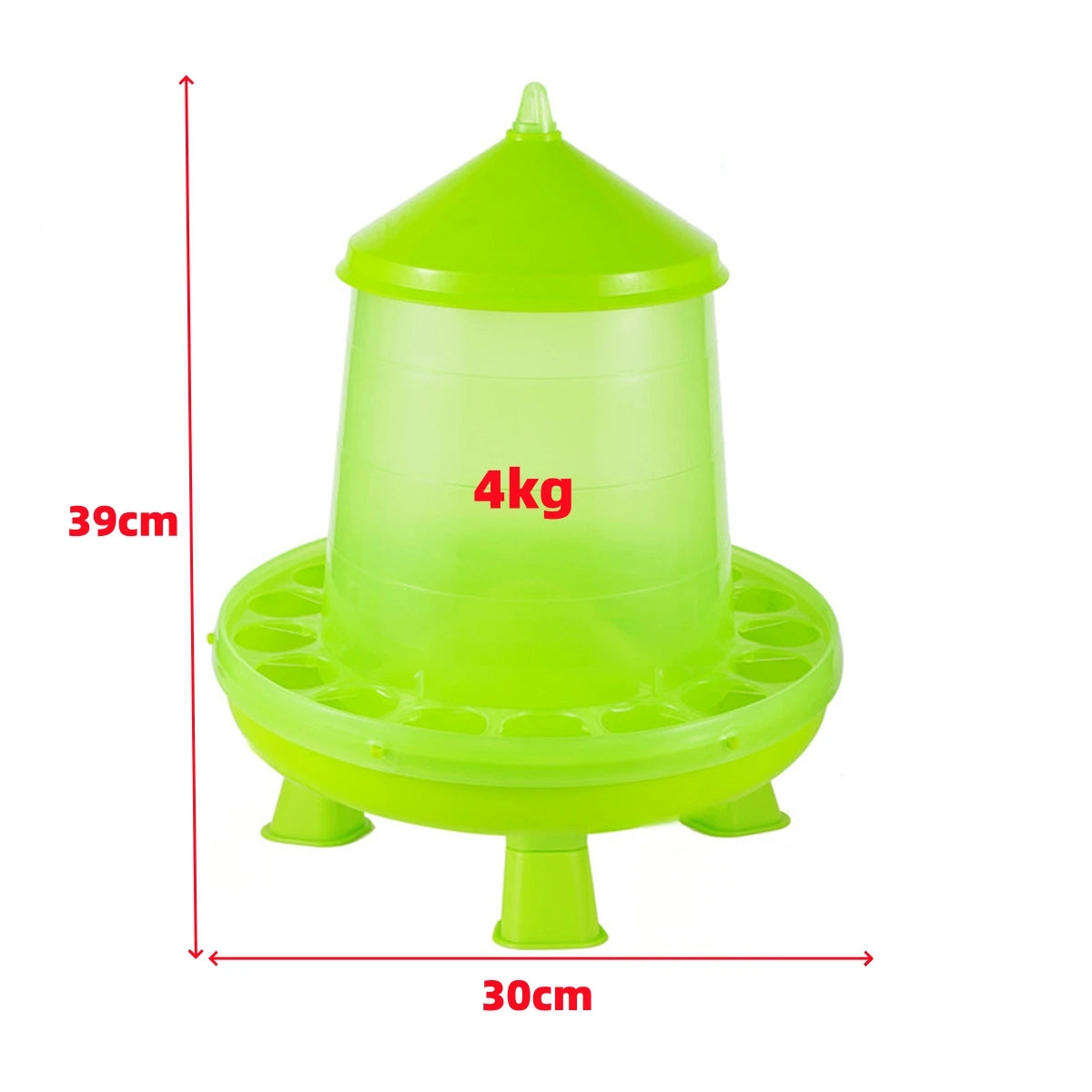 Thickened Net Feed Bucket with Feet Light Green 2kg/4kg Chicken Duck Goose Automatic Feed Bucket Anti-Spill Pigeon Trough 1Pc