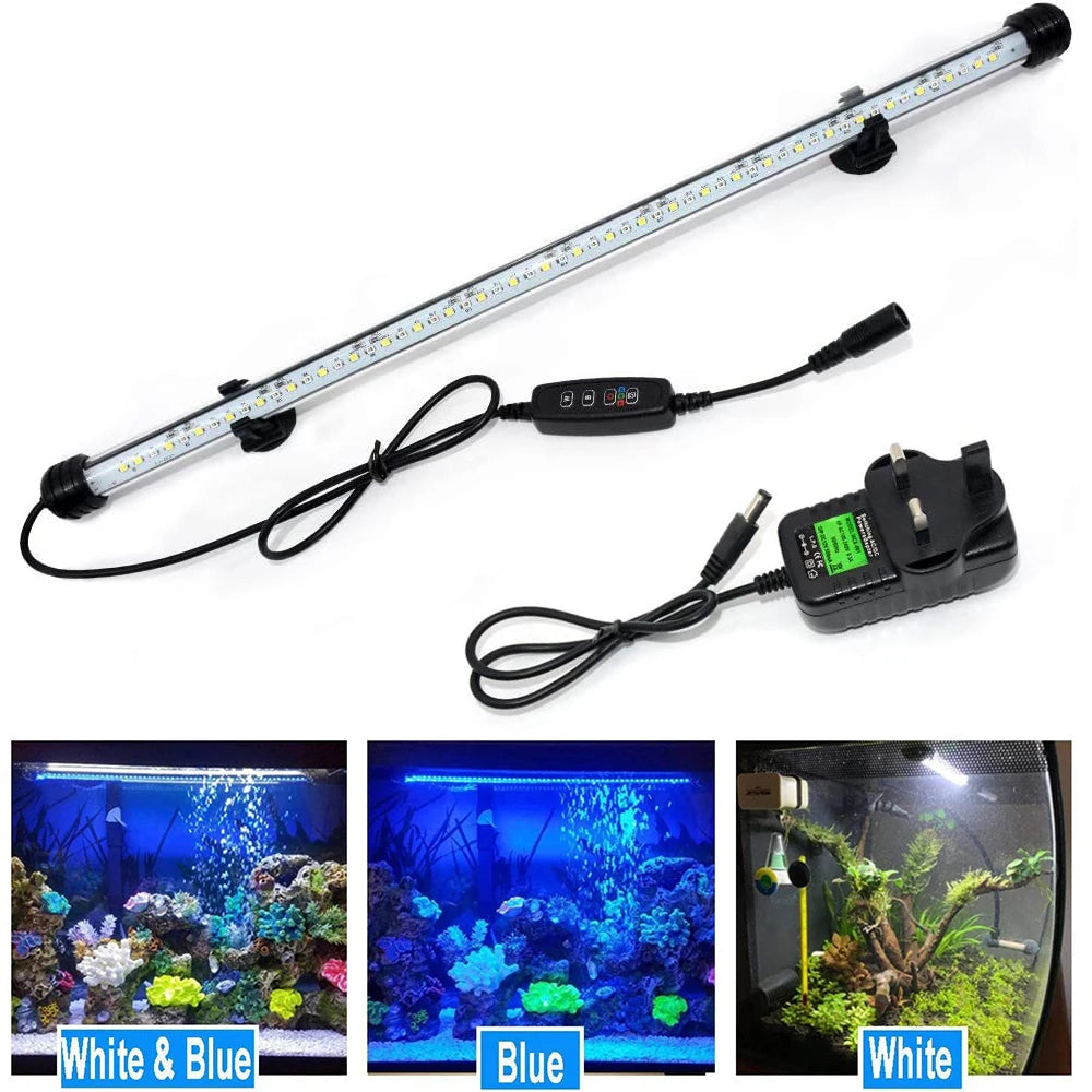 18-48CM Dimmable Fish Tank Light Timer LED Aquarium Light Waterproof LED Light bar Stick Underwater Fish Lamp Aquariums Decor