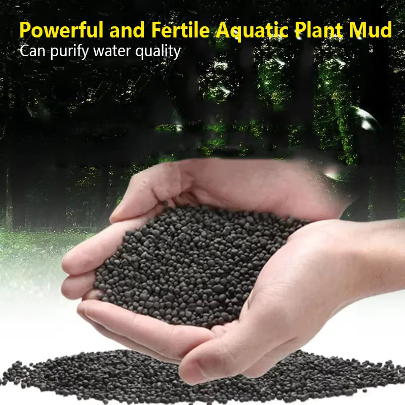 500g Aquarium Water Grass Mud Ceramsite Sand Landscaping Fish Tank Black Mud Bottom Sand Nutrient Soil