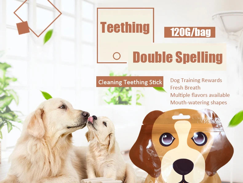 Dog Snacks Teething Stick 120g Mixed Flavor Tooth Cleaning Bone Easy To Carry Adult Dogs Puppy Training Reward Pet Snacks Food