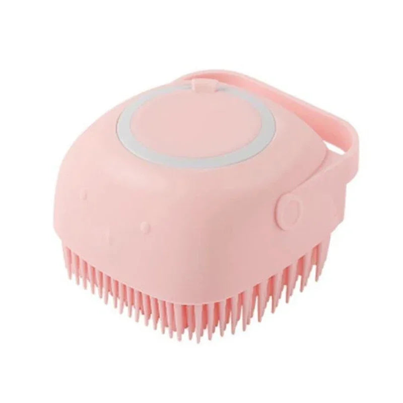 Soft Safety Bathroom Gloves Puppy Dog Cat Bath Massage Gloves Brush Silicone Comb with Shampoo Box Massager Comb Grooming Shower Brush