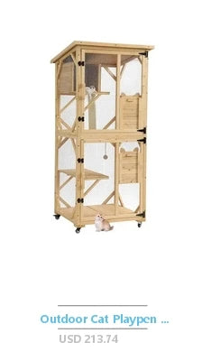 Large Walk-in Cat Enclosure Cage with Platforms and Sleeping Houses Multiple Cats Outdoor Cat House with Waterproof Roof Cover