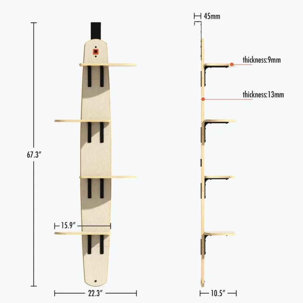 58 4-Levels Door Mounted Hanging Cat Climber Vertical Cat Tree Tower with Carpeted Plank for Indoor Cats