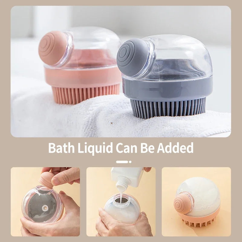 Soft Safety Bathroom Gloves Puppy Dog Cat Bath Massage Gloves Brush Silicone Comb with Shampoo Box Massager Comb Grooming Shower Brush