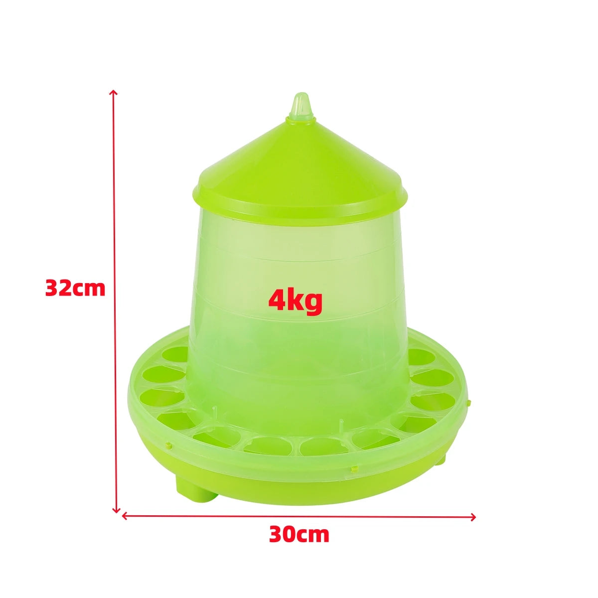 Thickened Net Feed Bucket with Feet Light Green 2kg/4kg Chicken Duck Goose Automatic Feed Bucket Anti-Spill Pigeon Trough 1Pc