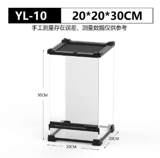 Amphibious Climbing Pet Breeding Box Ecological Landscape Tempered Glass Single Door Rainforest Tank Lizard Turtle Breeding Box