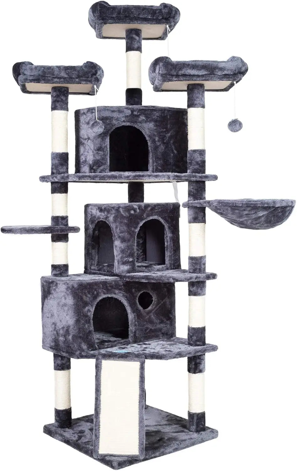 Cat Tower with Caves, Cozy Perches, Scratching Posts, Activity Center Stable for Kitten/Big Cat