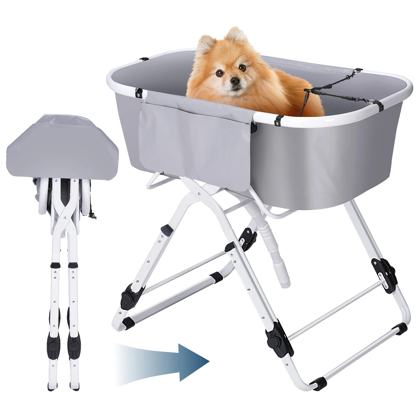 New Portable Pet Bathtub Foldable Elevated Small Medium Dog Bath Tubs for Bathing Shower Grooming Dog Washing Pool
