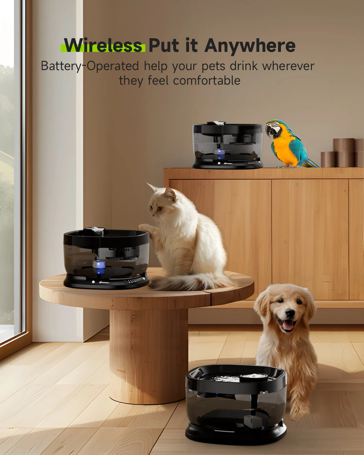 APETDOLA 7L Wireless Dog Water Drinking Fountain Auto Sensor for Dogs Cat Pet Water Dispenser Accessories