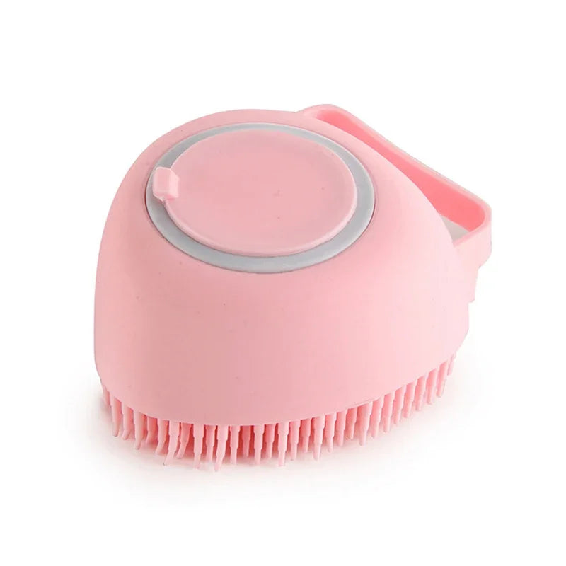 Soft Safety Bathroom Gloves Puppy Dog Cat Bath Massage Gloves Brush Silicone Comb with Shampoo Box Massager Comb Grooming Shower Brush