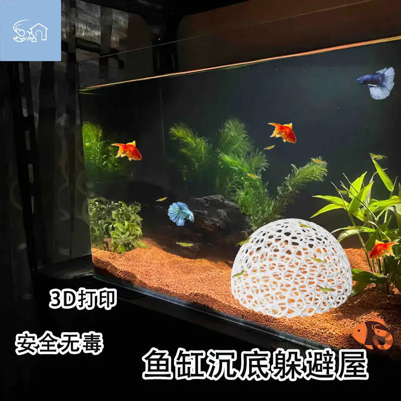 3D Printed Hiding Cave Shelter Ornaments for Small Fish Shrimp To Breed, Play and Rest, Fish Tank Accessories Aquarium Decoration