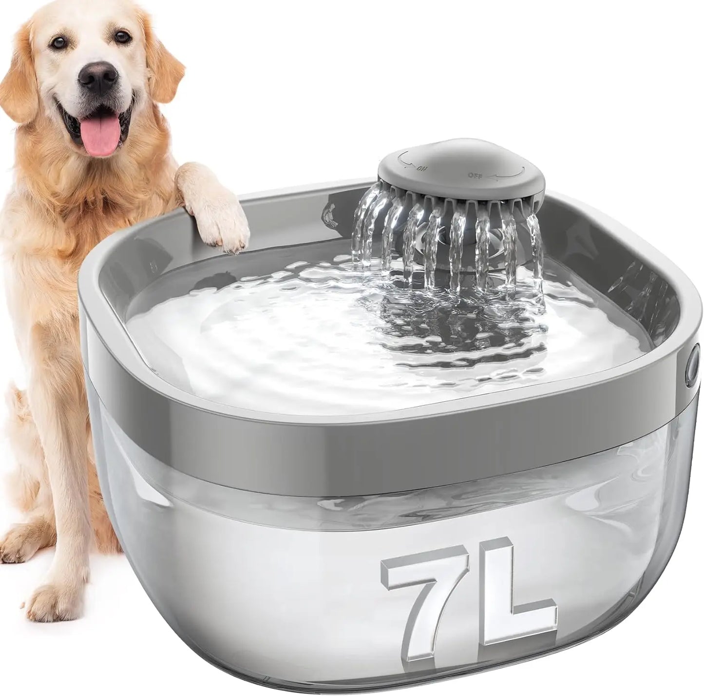 7L/1.8Gal Dog Water Fountain for Large Dog, Dog Water Bowl Dispenser Pet Water Fountain