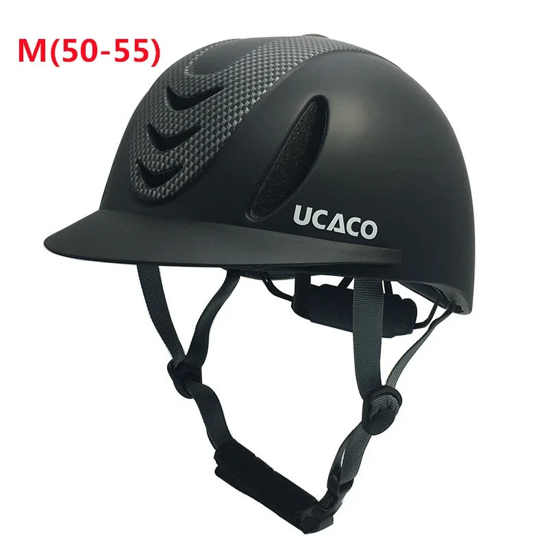 50-61cm Ultra Light Adults Children's Equestrian Helmet Adjustable Riding Helmet Knight Hat Removable Brim Horse Equipment