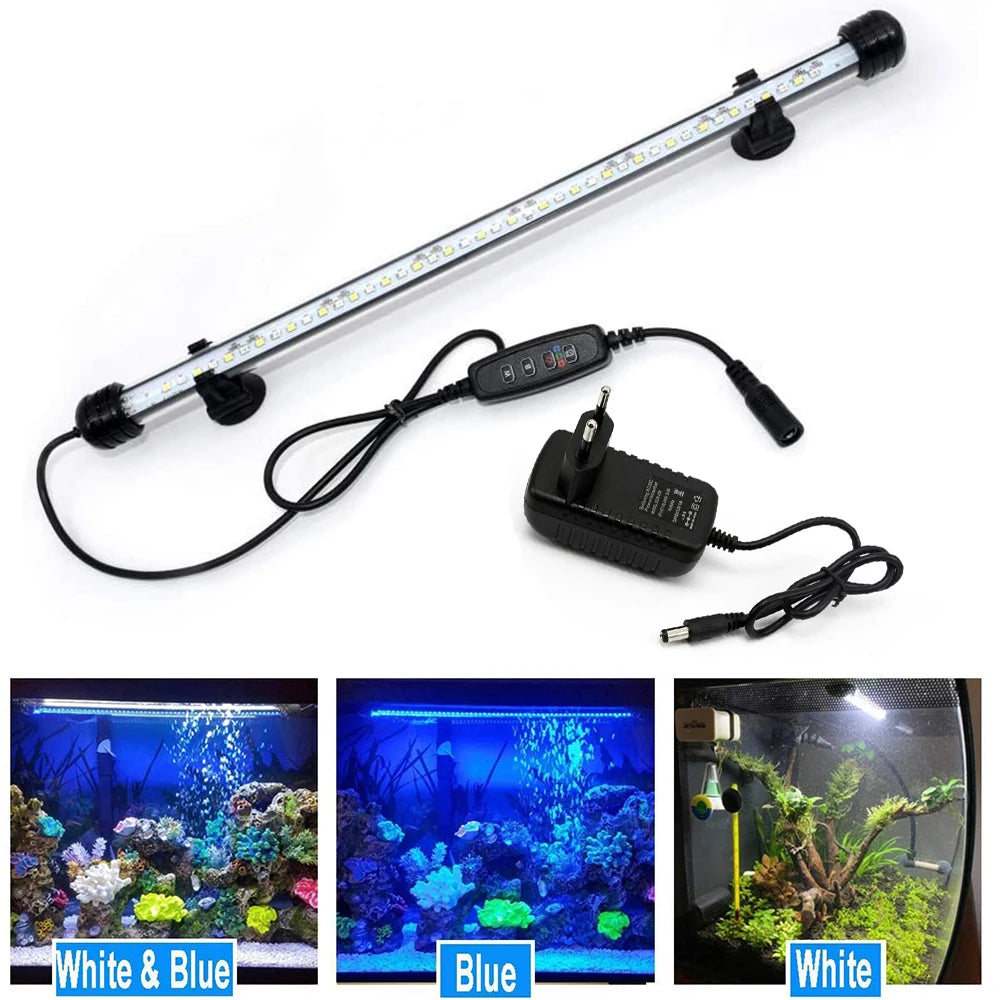 18-48CM Dimmable Fish Tank Light Timer LED Aquarium Light Waterproof LED Light bar Stick Underwater Fish Lamp Aquariums Decor