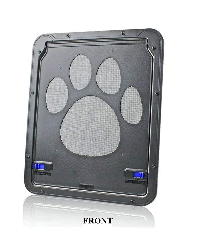 4-Way Lockable Plastic Pet Big Dog Cat Door for Screen Window Safety Flap Gates Pet Tunnel Dog Fence Free Access Door for Home