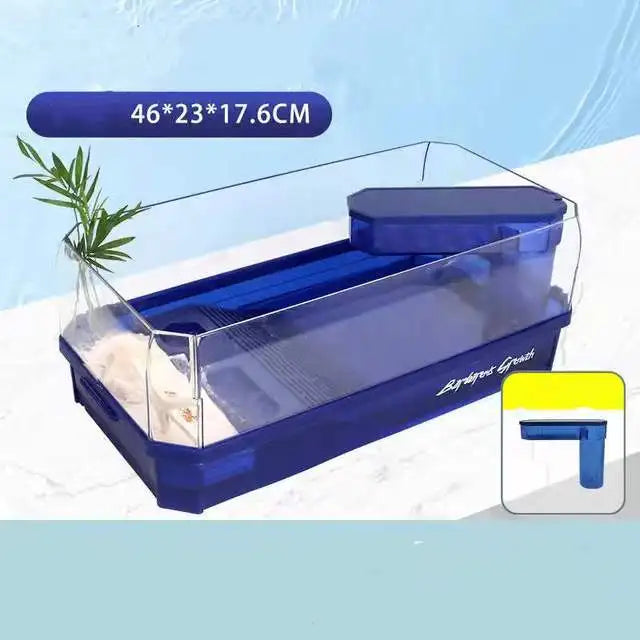 Aquarium turtle tank lazy person water-free breeding box with drying platform ecological turtle tank aquarium accessories 220V