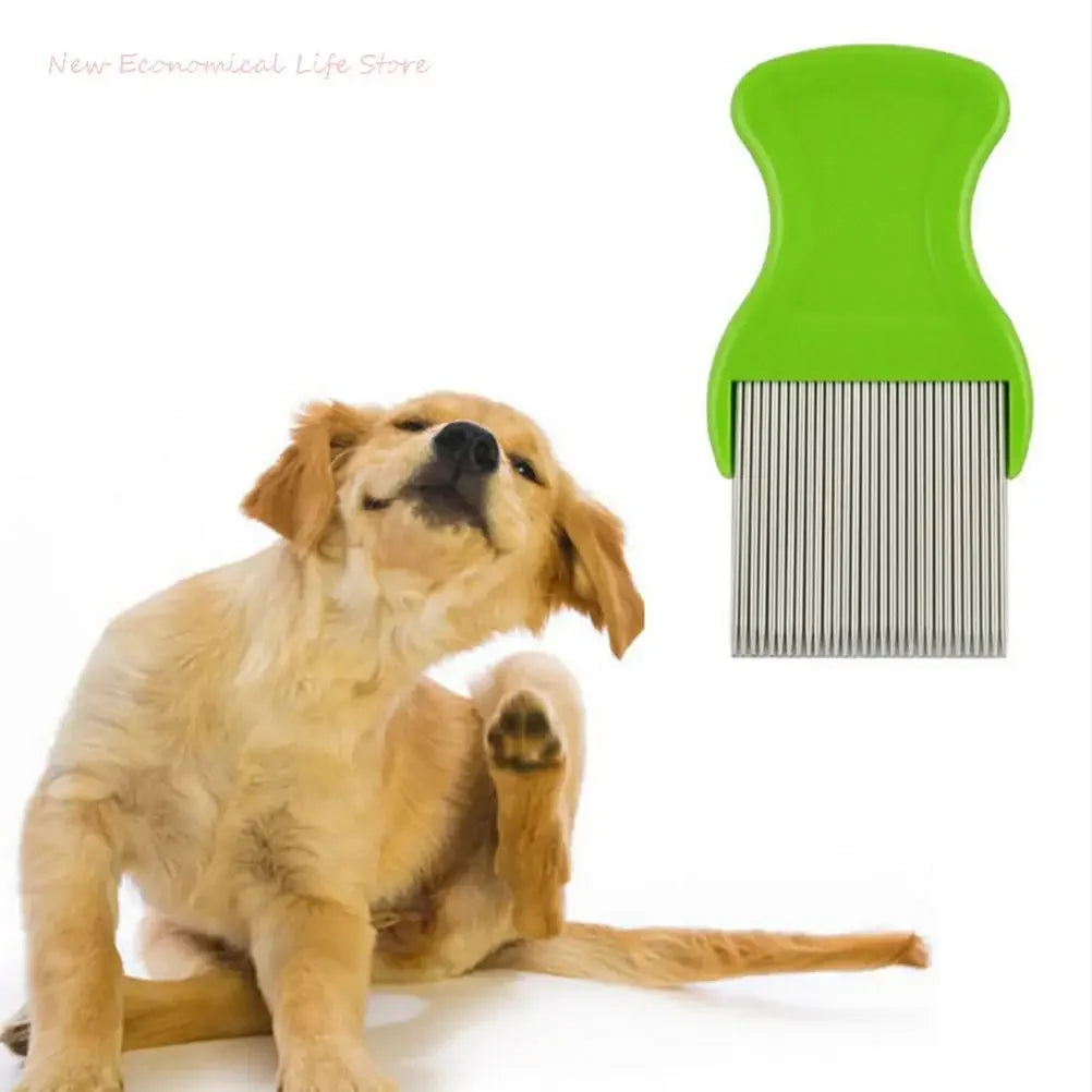Stainless Steel Dog Cat Pets Comb Grooming Brushes Cheopis Cootie Anoplura Flea Lice Random Color