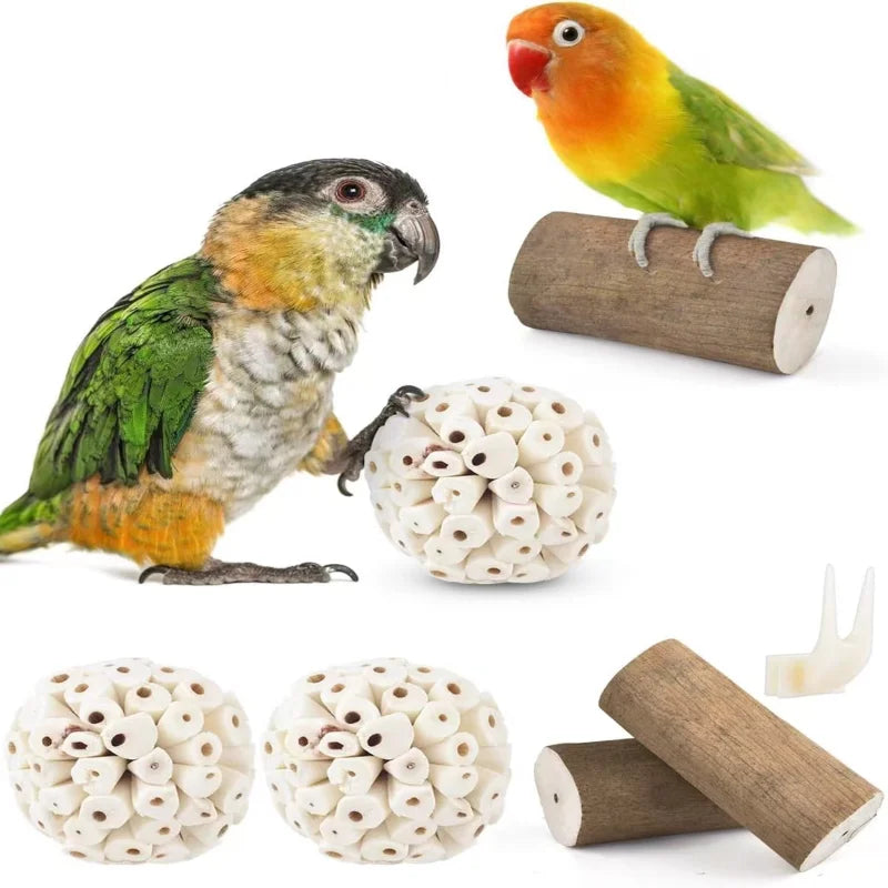Parrot Chewing Toy Ball Chew Shred Foraging Bird Cage Accessories for Parakeet Parrot Lovebird Budgies Conure Cockatiel