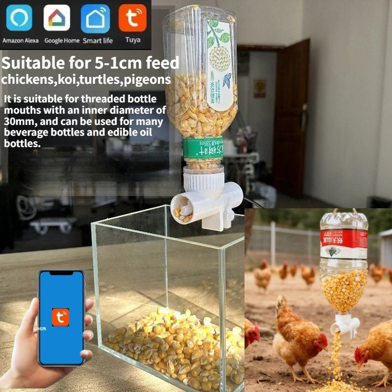 WIFI Poultry automatic timing feeder Chicken, Duck, Goose, Pigeon trough fish pond feeder