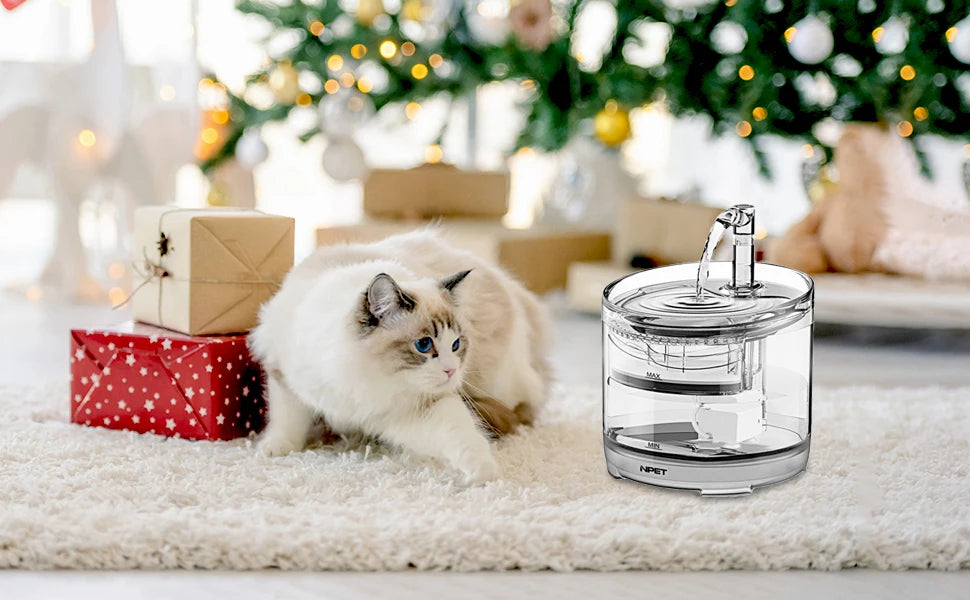 Cat Water Fountain WF050TP 1.5L Automatic Pet Drinking Fountain with Replacement Faucet Kit Electric