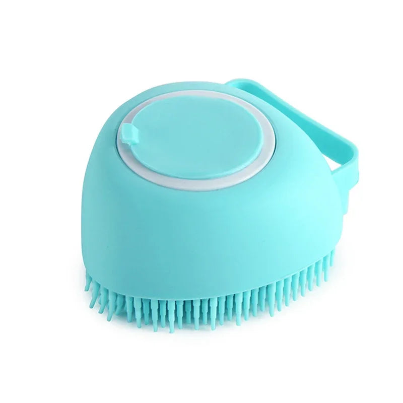 Soft Safety Bathroom Gloves Puppy Dog Cat Bath Massage Gloves Brush Silicone Comb with Shampoo Box Massager Comb Grooming Shower Brush