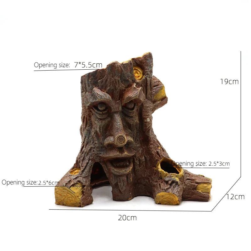 Resin Reptile Hide Cave Terrarium Decoration Lizards Snake Turtle Shelter Hide Rest Cave Reptiles Box Aquarium Landscape Decor