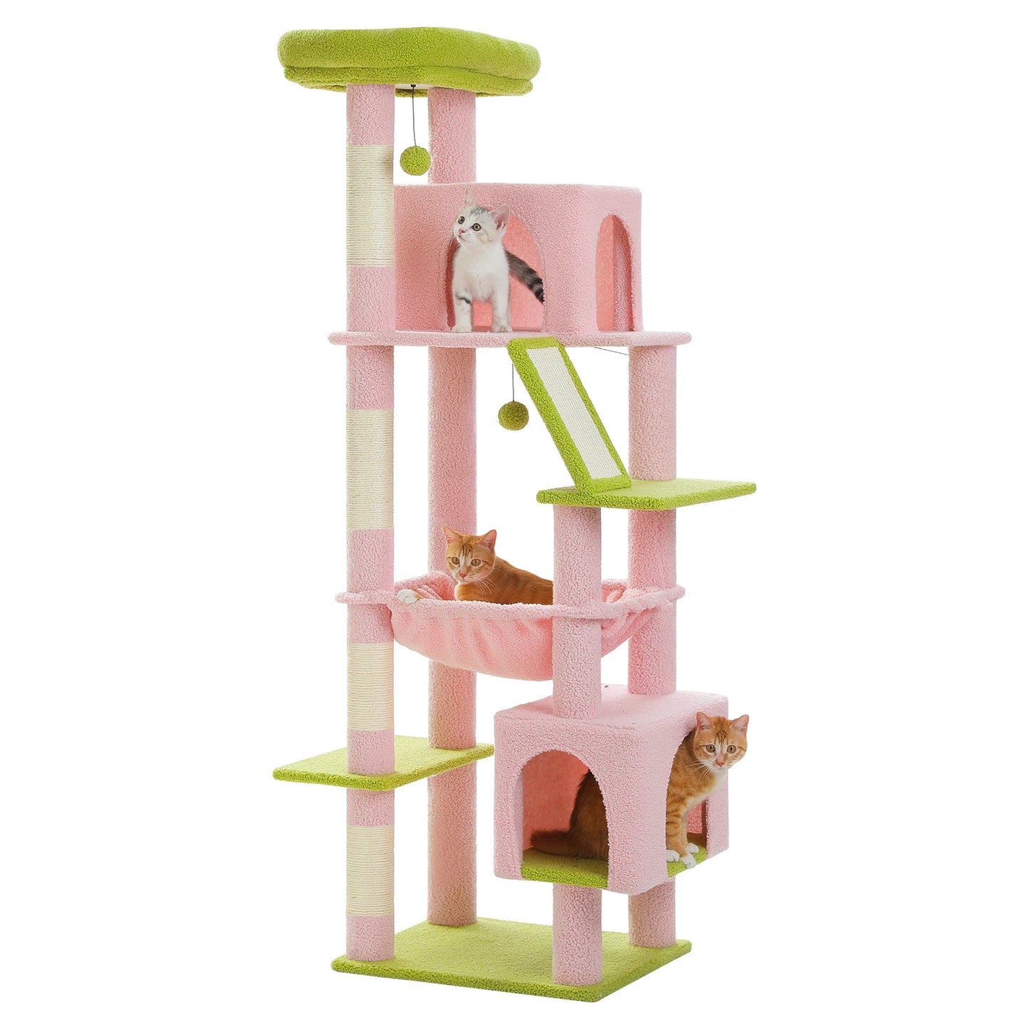 Large Cat Tree Tower Home Furniture Cat Tower Pets Hammock Sisal Cat Scratching Post Climbing Frame Spacious Perch