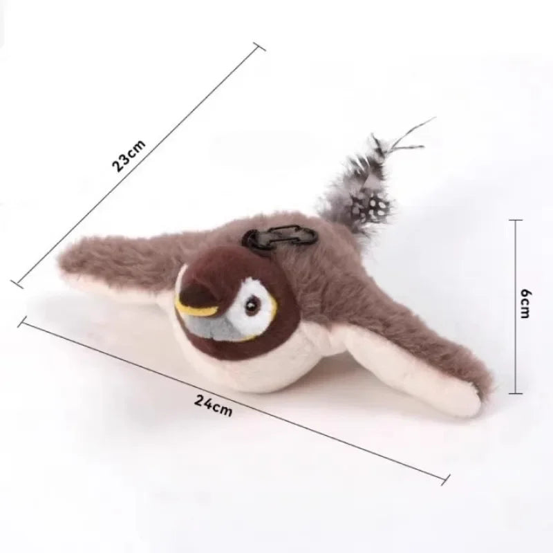 Hot Cat Interactive Toys Catnip Electric Bird (with Catnip) Dog Cats Touch-Activated Squeaky Plush Toy Pet USB Rechargeable