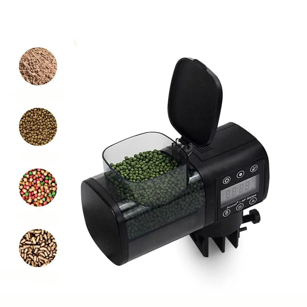 250ML/500M Fish Tank Feeder Digital Display Screen LCD Display Auto Fish Food Dispenser Adjustable Timer