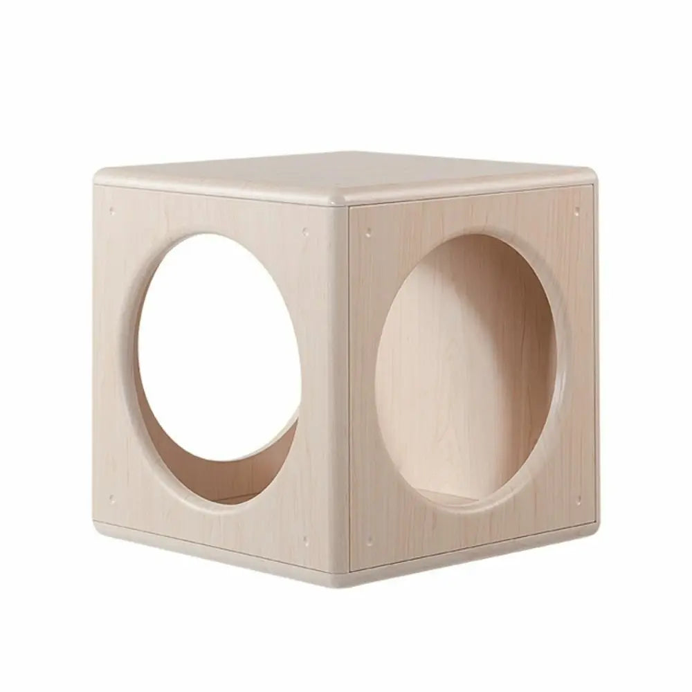 Wooden Semi-enclosed Cat House Building Block Combination DIY Products Cat Climbing Frame Nest Tunnel Labyrinth Space Scratchers