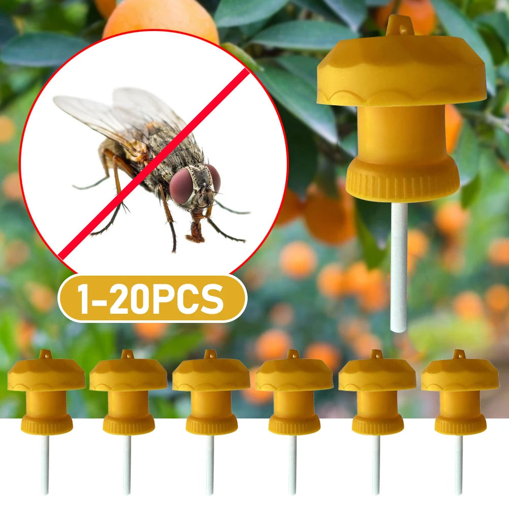 1-20PCS Fruit Killer Plastic Yellow Drosophila Trap Fly Trap Killer Cover Fly Catcher Pest Insect Control For Home Farm
