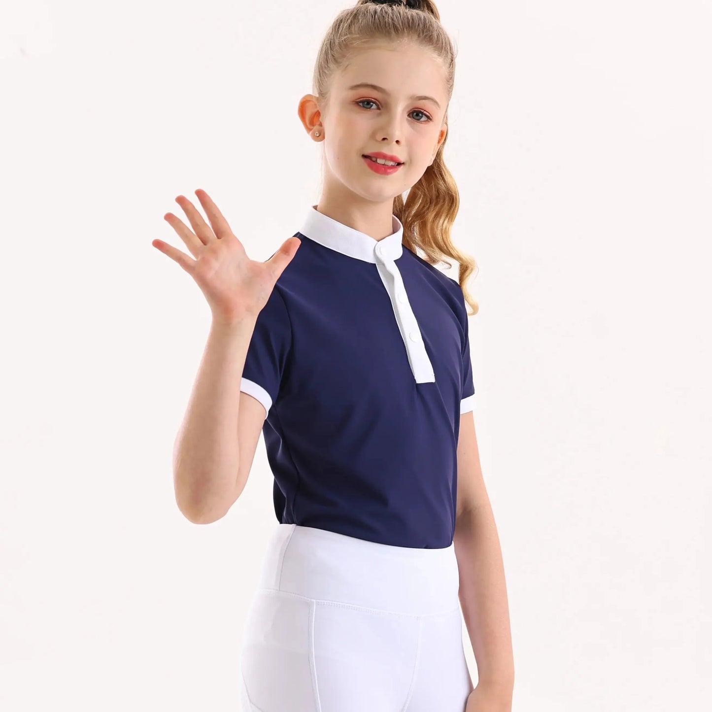 Summer Children's Short sleeved Equestrian T-shirt Children's Equestrian Clothing Summer Short sleeved shirt Quick drying High elastic