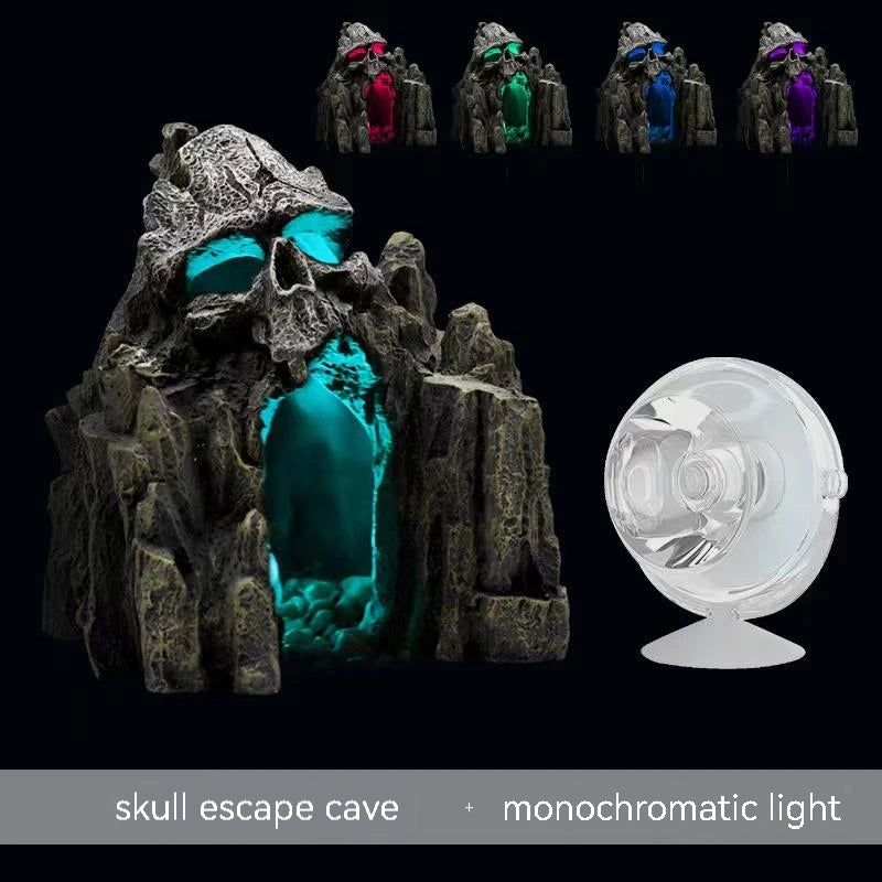 Aquarium Simulation Skull Cave, Landscape Decoration, Fish Tank, Reptile Rockery, Fish and Shrimp, Escape House, Culture Hole Deco