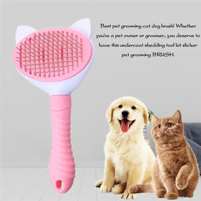 Pet Comb Cat Cleaning Supplies High Quality Self cleaning Brush Professional Grooming brush for Dogs, Cats pets Bath