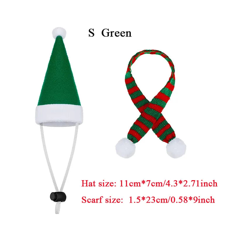 Hamster Guinea Pig Christmas Costume Mini Small Pet Items Hat Scarf Christmas Headwear Pet Outfits for Chinchilla Rabbit Accessories