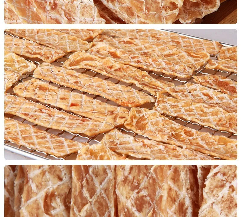 Dog Snacks Dried Chicken Breast 500g Pet Snacks Fresh Flavorful Thin Crispy Dog Training Reward Jerky Nutrient Rich Pet Snacks
