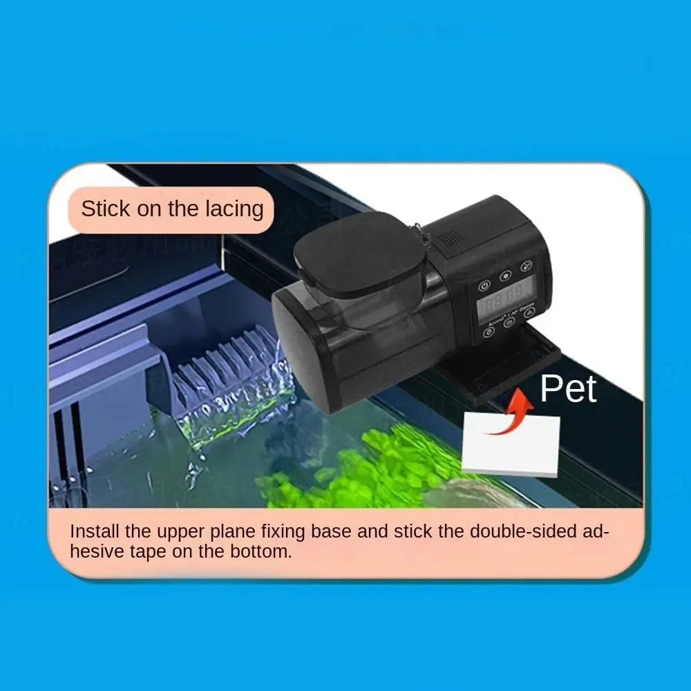 250ML/500M Fish Tank Feeder Digital Display Screen LCD Display Auto Fish Food Dispenser Adjustable Timer