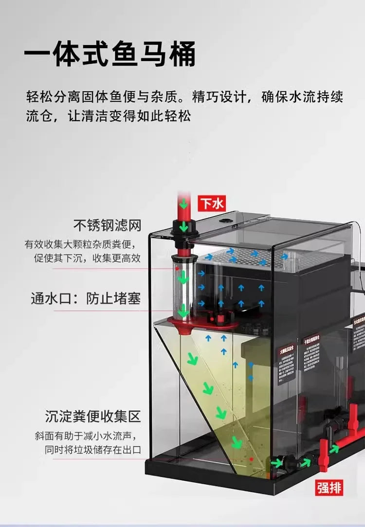 Fish tank bottom filter filter box sedimentation bin bottom tank filter large and medium sized
