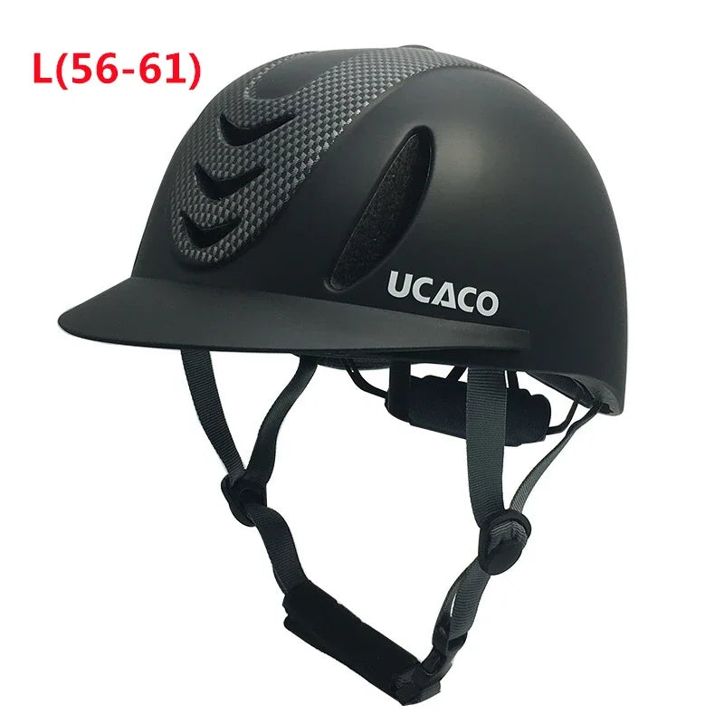 50-61cm Ultra Light Adults Children's Equestrian Helmet Adjustable Riding Helmet Knight Hat Removable Brim Horse Equipment