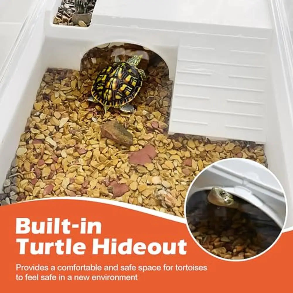 Aquatic Turtle Tank Habitat Kit Enclosure Hideout Basking Platform Drainage Plant Multi Function Area Layout Constraint Minimum