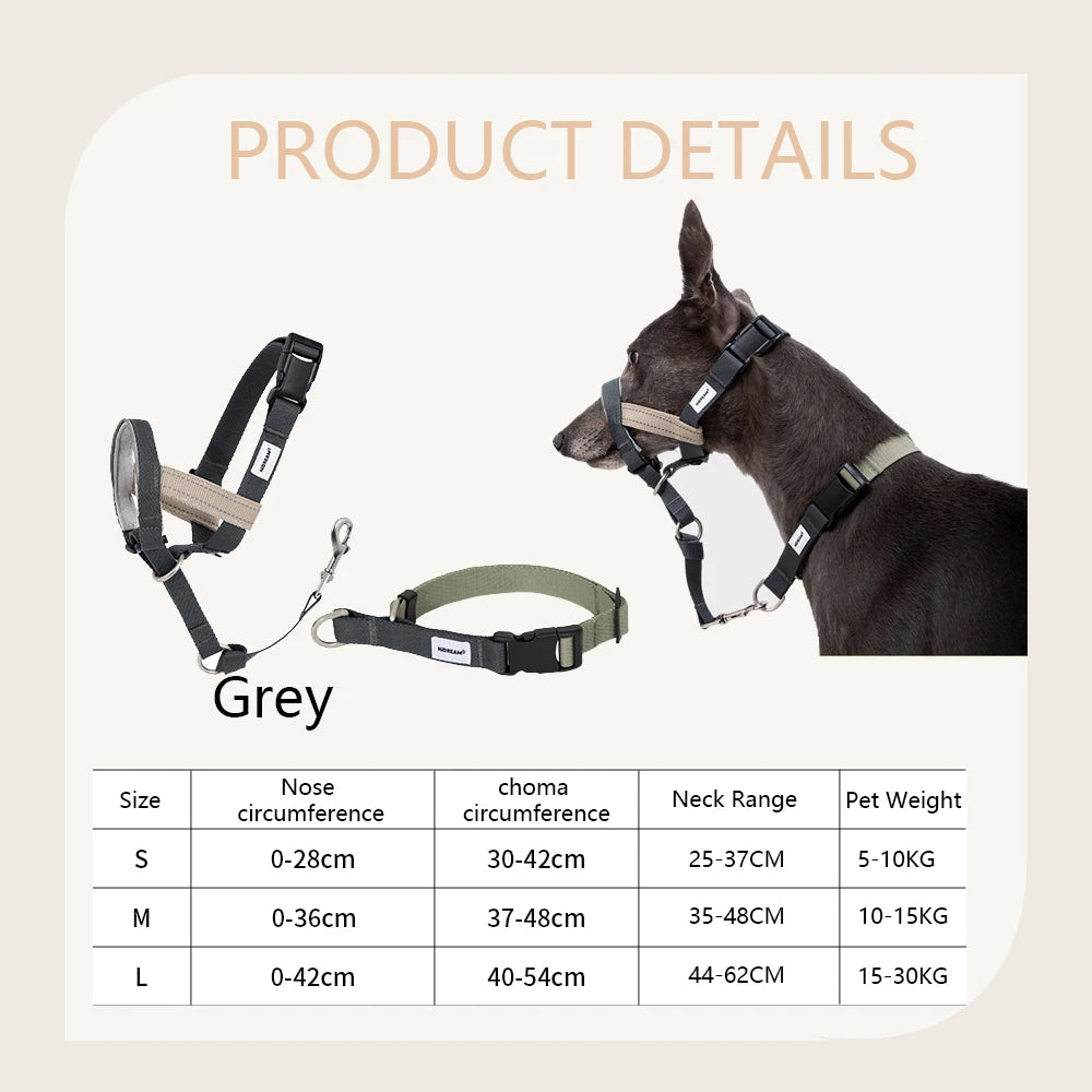 Dog Mouth Anti Barking Bark Collar Dog Adjustable Training Mesh Fabric Explosion-proof Flushing Control Traction Pet Supplies