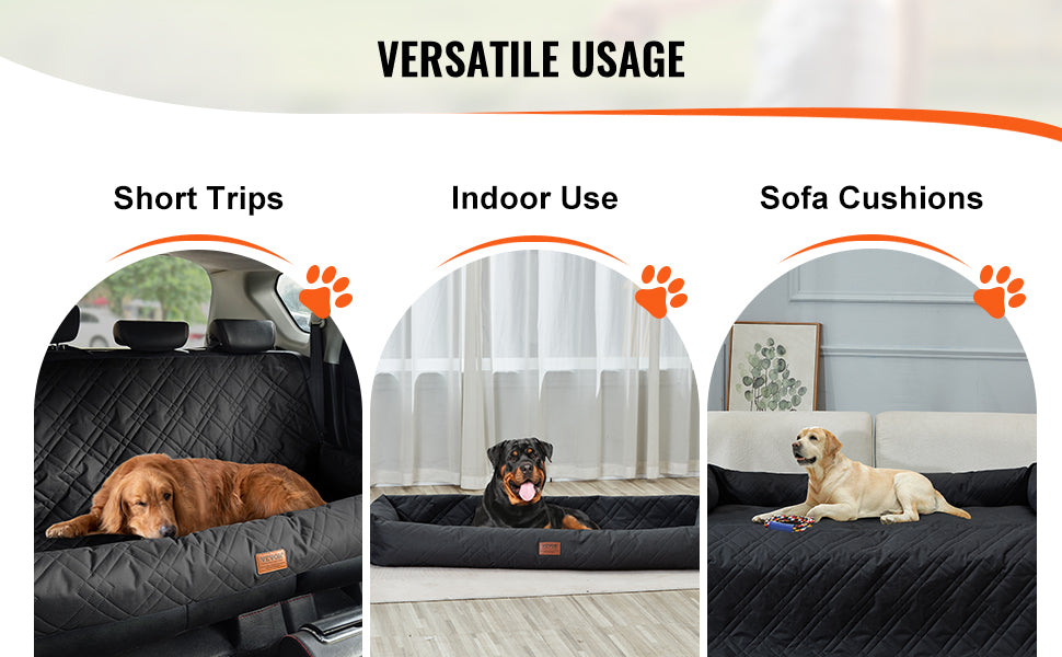 VEVOR Dog Car Seat Waterproof Dog Booster Seat Pet Car Seat with Clip-On Safety Leash PP Cotton Car Bed for Medium & Large Dog