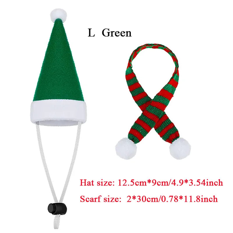 Hamster Guinea Pig Christmas Costume Mini Small Pet Items Hat Scarf Christmas Headwear Pet Outfits for Chinchilla Rabbit Accessories