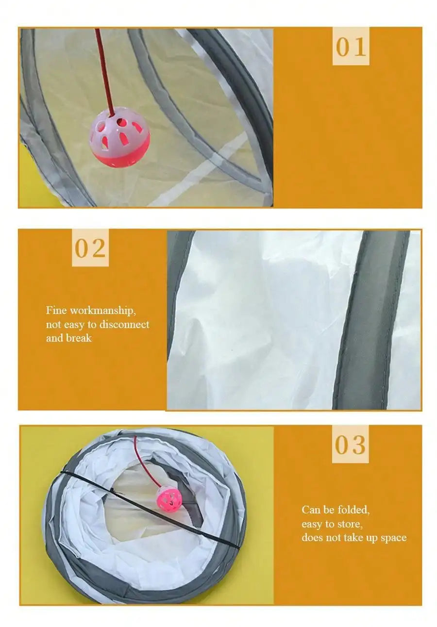 White Cat Tunnel Pet Supplies Funny Kitten Toys Foldable Toys For Cats Pet Training Interactive Fun Toy Play Tunnel Tube
