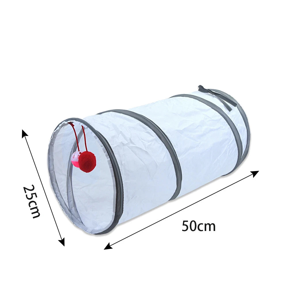 White Cat Tunnel Pet Supplies Funny Kitten Toys Foldable Toys For Cats Pet Training Interactive Fun Toy Play Tunnel Tube