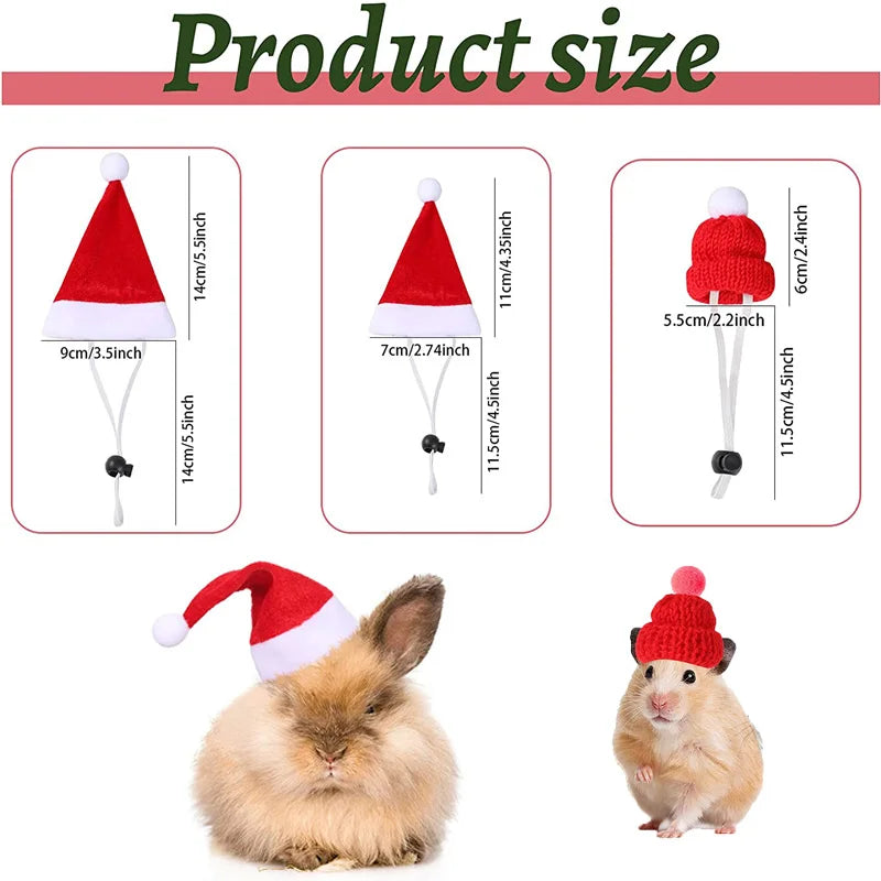 Hamster Guinea Pig Christmas Costume Mini Small Pet Items Hat Scarf Christmas Headwear Pet Outfits for Chinchilla Rabbit Accessories