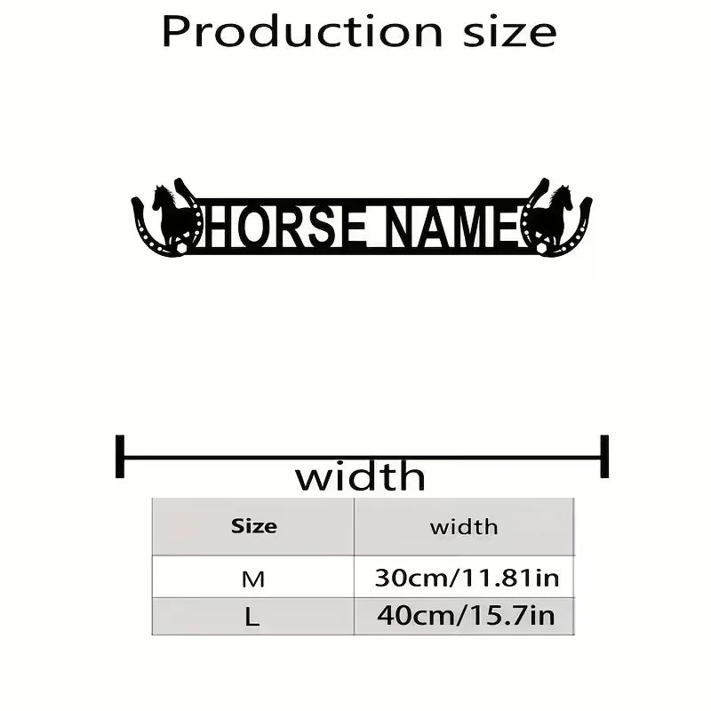 Customizable Horse Surname Iron Sign, Personalized Horseshoe Name Wall Art Gift, Multi-Functional Hanging Decor, Yard Decoration