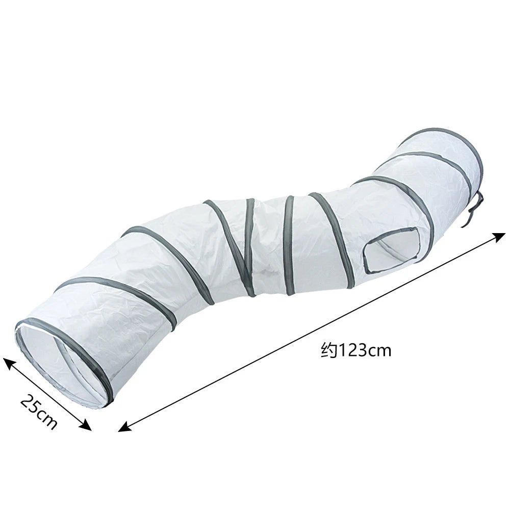 White Cat Tunnel Pet Supplies Funny Kitten Toys Foldable Toys For Cats Pet Training Interactive Fun Toy Play Tunnel Tube